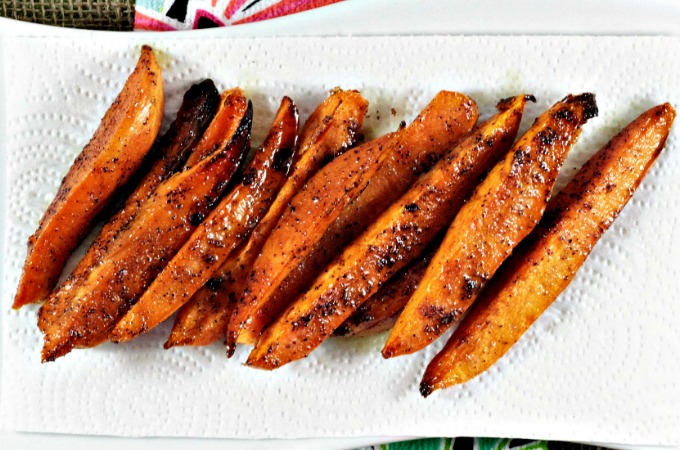 Ina Garten’s Baked Sweet Potato Fries are super simple. Sweet potatoes, olive oil, brown sugar, salt, and pepper are all you need to make these yummy fries.
